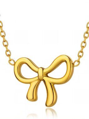 Necklace, 18K Gold Plated Steel